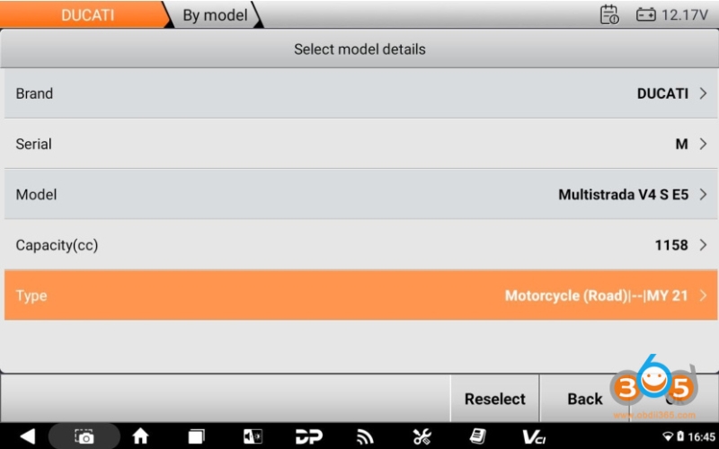 OBDSTAR MotoMaster Program 2021 Ducati I MULTISTRADA V4 S 8A Key
