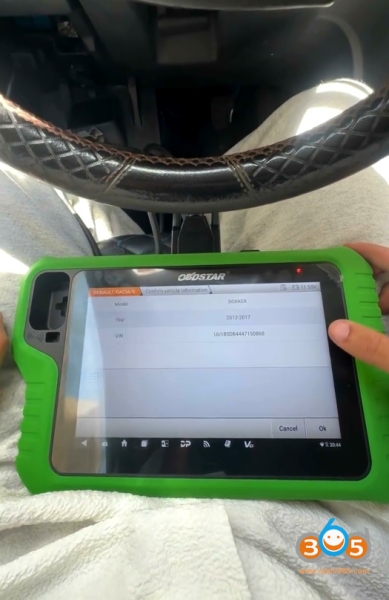 Program Dacia Docker 2014 Blade Key with OBDSTAR G3