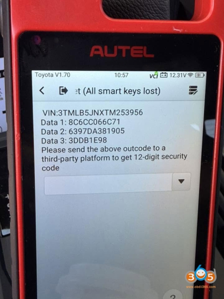 Program Toyota Tacoma 2026 All Keys Lost by Autel KM100