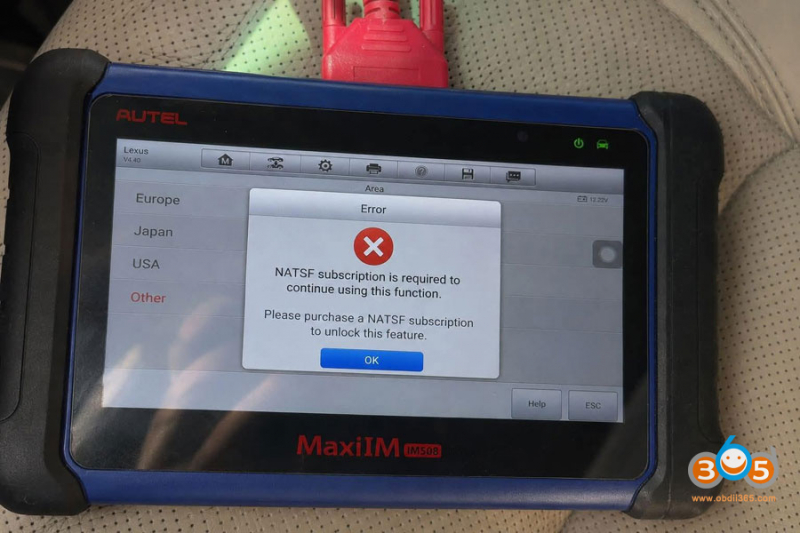 Autel IM508 “NASTF Subscription is Required” Error ?