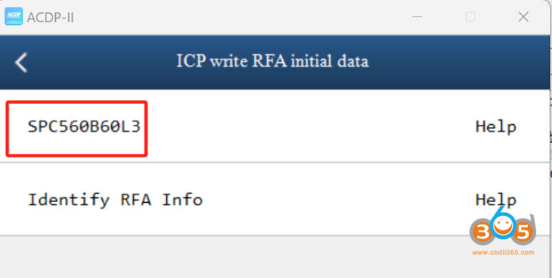 Yanhua ACDP2 Where to Write JLR RFA Initial Data?