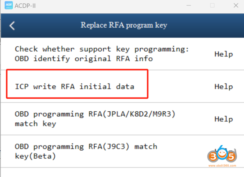 Yanhua ACDP2 Where to Write JLR RFA Initial Data?