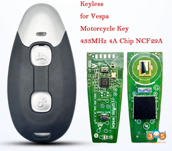 CGDI K2 Copy Vespa Motorcycle 4A Keyless Smart Key