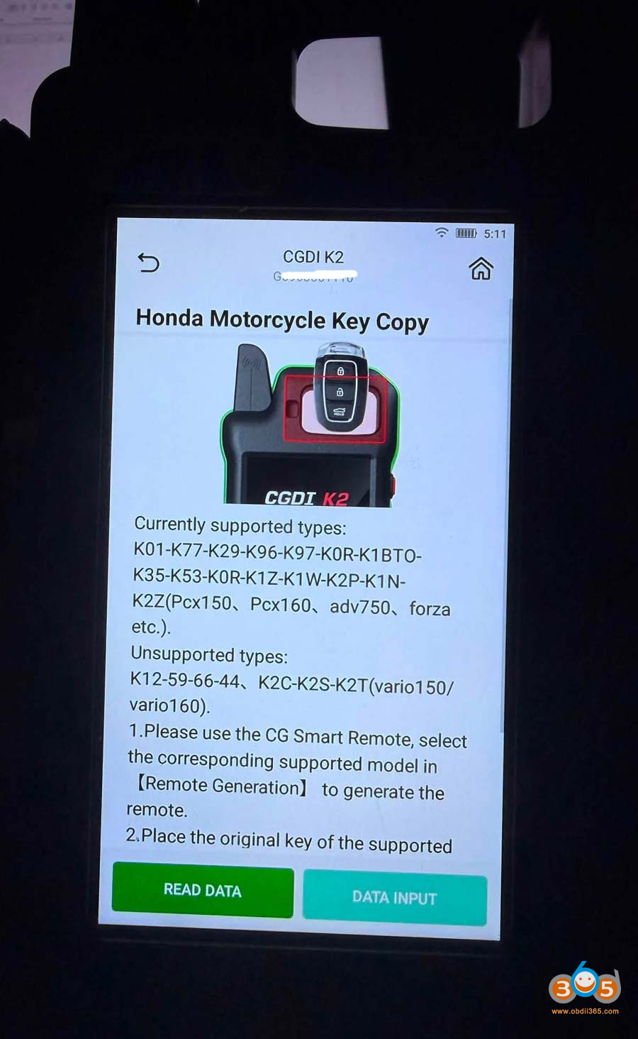 Cgdi K2 Copy Honda Motorcycle Key 4