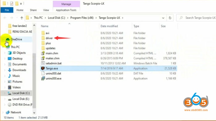 Install Tango Sofware Win10 9