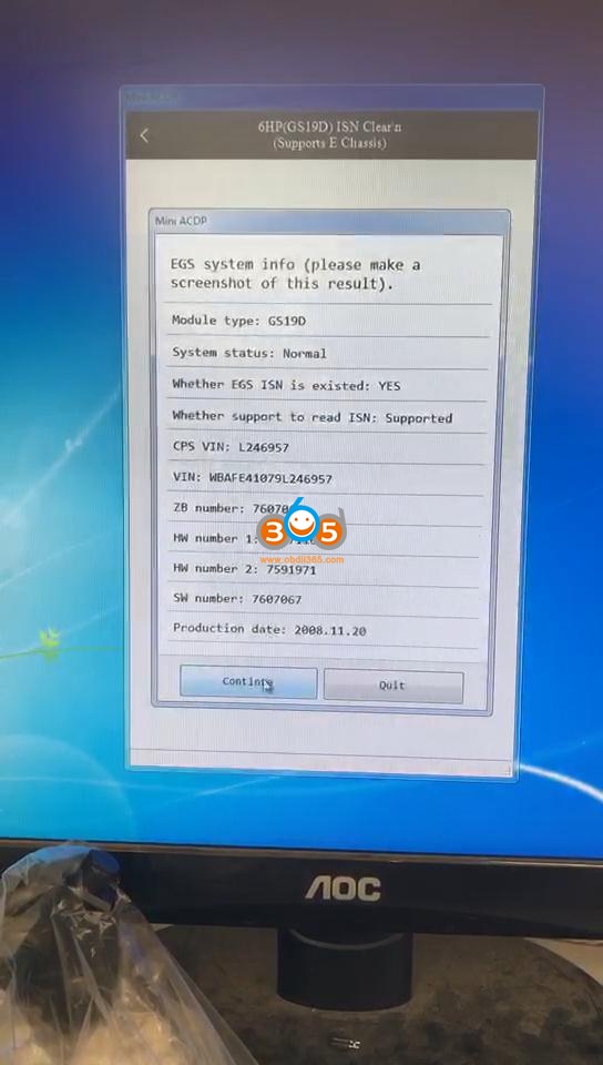 Yanhua Acdp Clear Bmw E Series Egs 6h Gs19d Isn 15