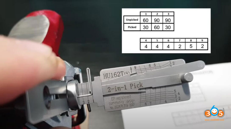 Lishi Decode Hu162t 9cuts 6