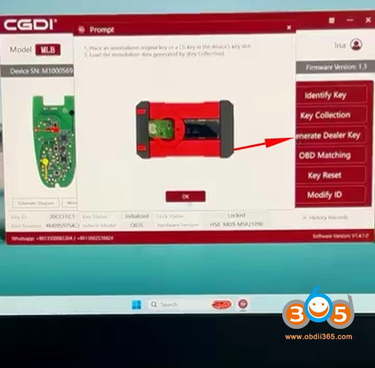 add mlb key with cgdi mlb tool 8