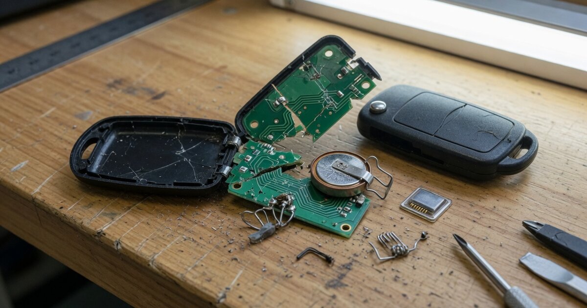 Illustration for What to Check After Dropping a Key Fob: Cracked Board, Loose Battery Contacts, or Damaged Transponder