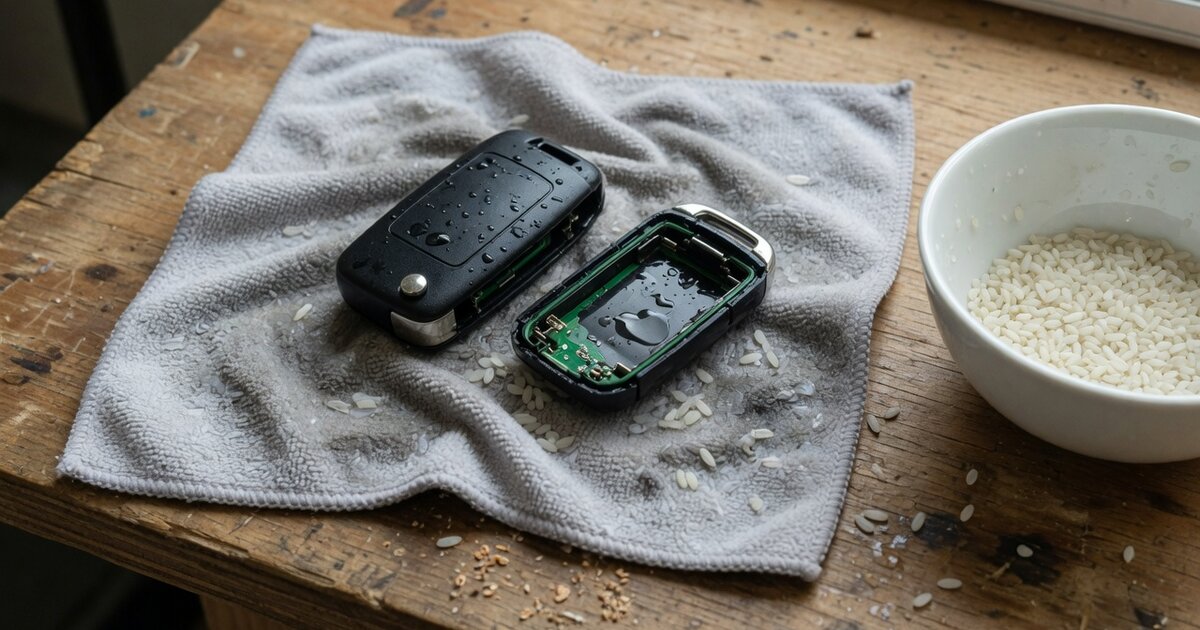 Illustration for What to Do When a Car Key Fob Gets Wet or Goes Through the Wash